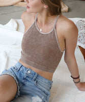 Washed Ribbed Seamless Cropped Cami Top
