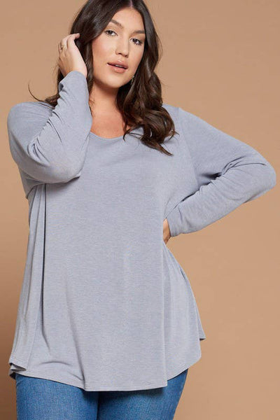 Plus Size Open Back Straps Casual Solid Top