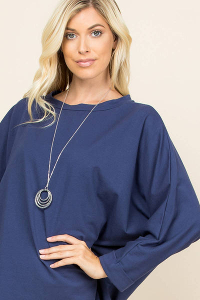 Solid Cotton Oversize Casual Top